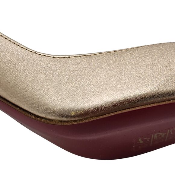 Christian Louboutin Iriza Pumps 85 - Metallic Leather - Gold - 34.5 4 US $845 - Picture 9 of 13